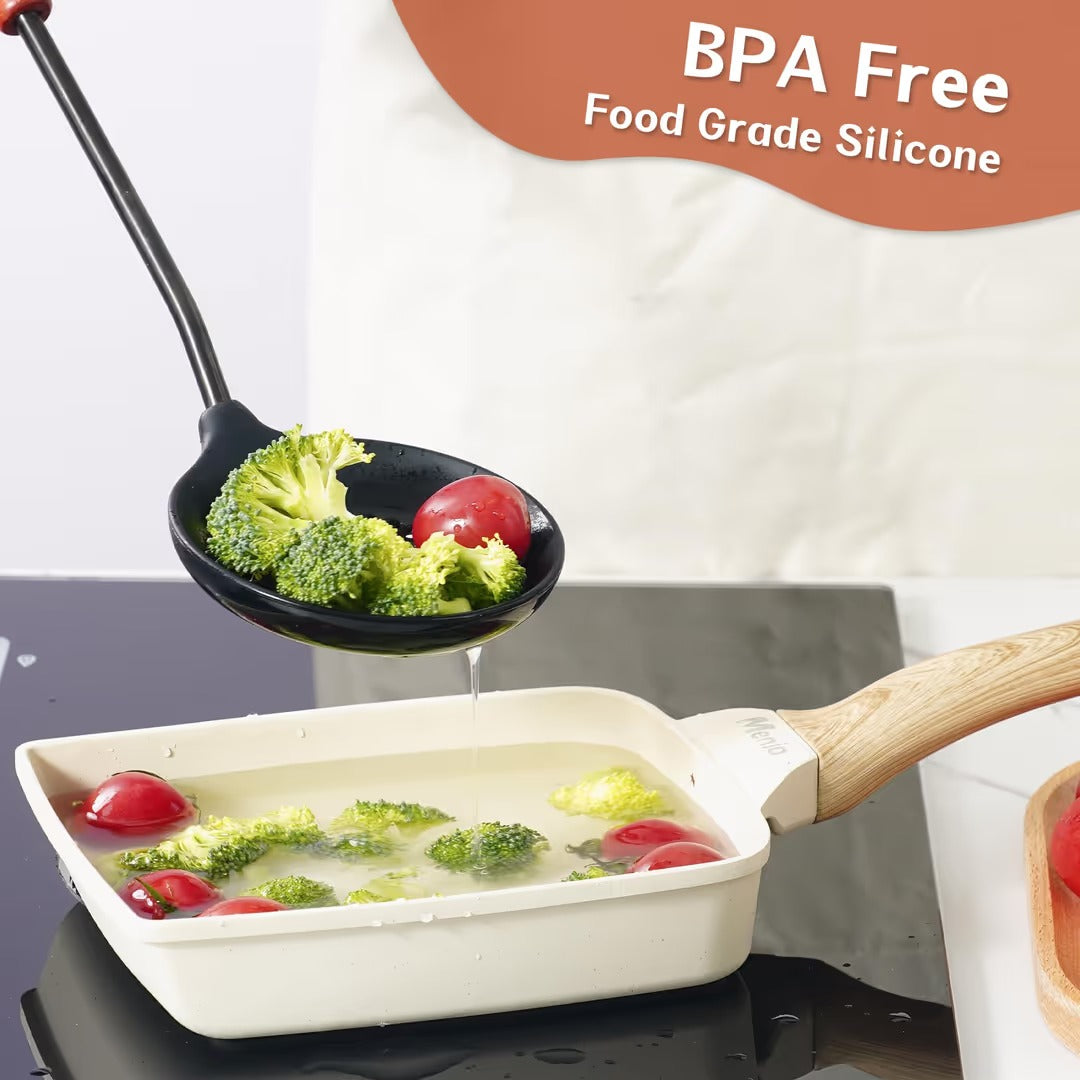 Zestaw Przyborów Kuchennych Drewnian Rączka chochla łyżka szumówka łopatka