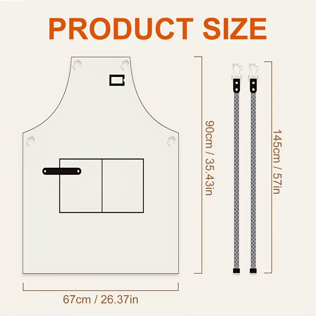 Fartuch kuchenny roboczy wodoodporny regulowany z kieszeniami Czarny 90cm