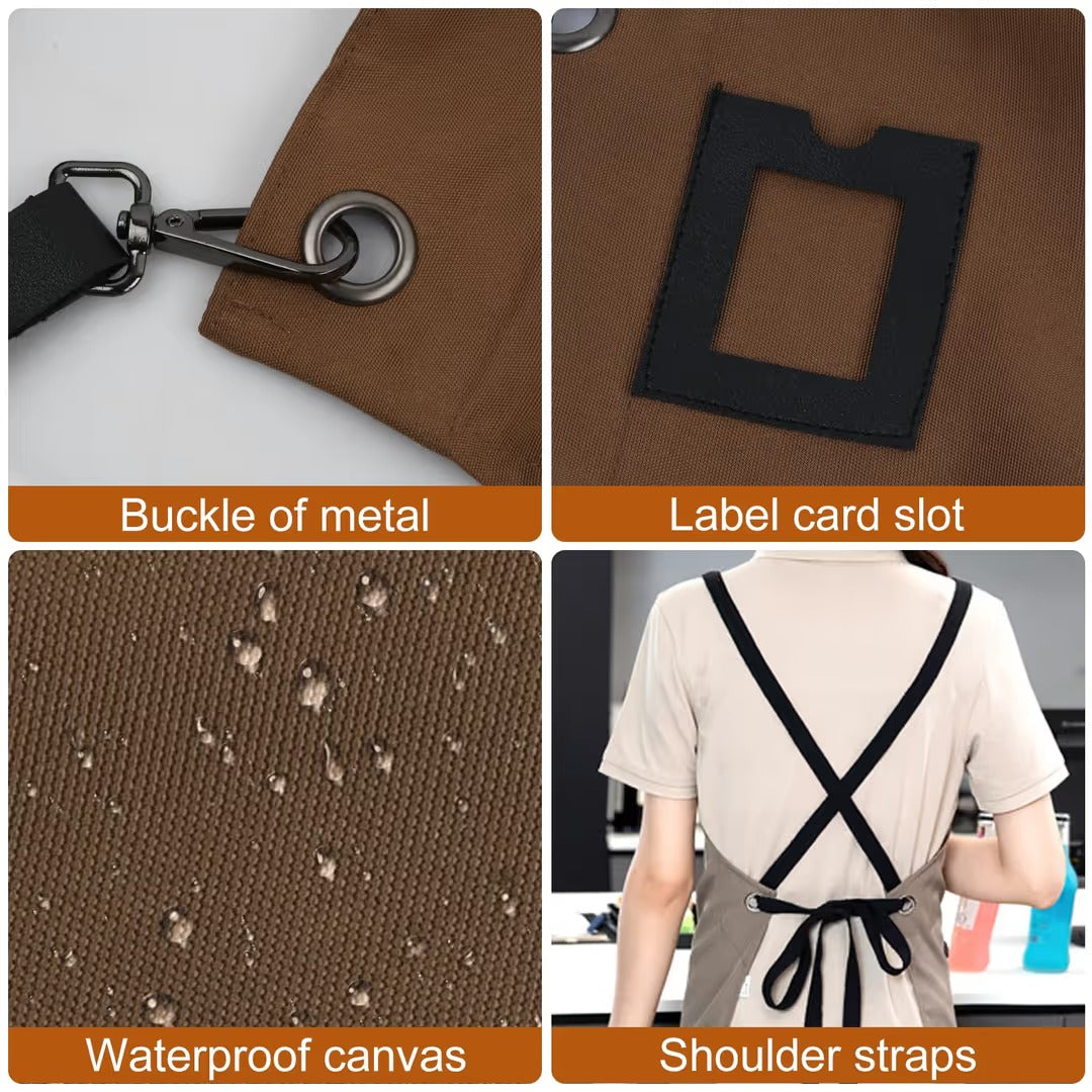 Fartuch kuchenny roboczy wodoodporny regulowany z kieszeniami Czarny 90cm