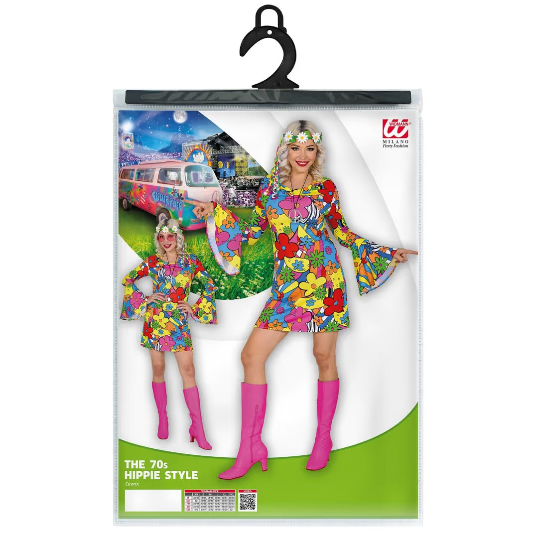 Sukienka Kwiatowa Moda lat 60s 70s Hippies Raggae Dla Dorosłych XL