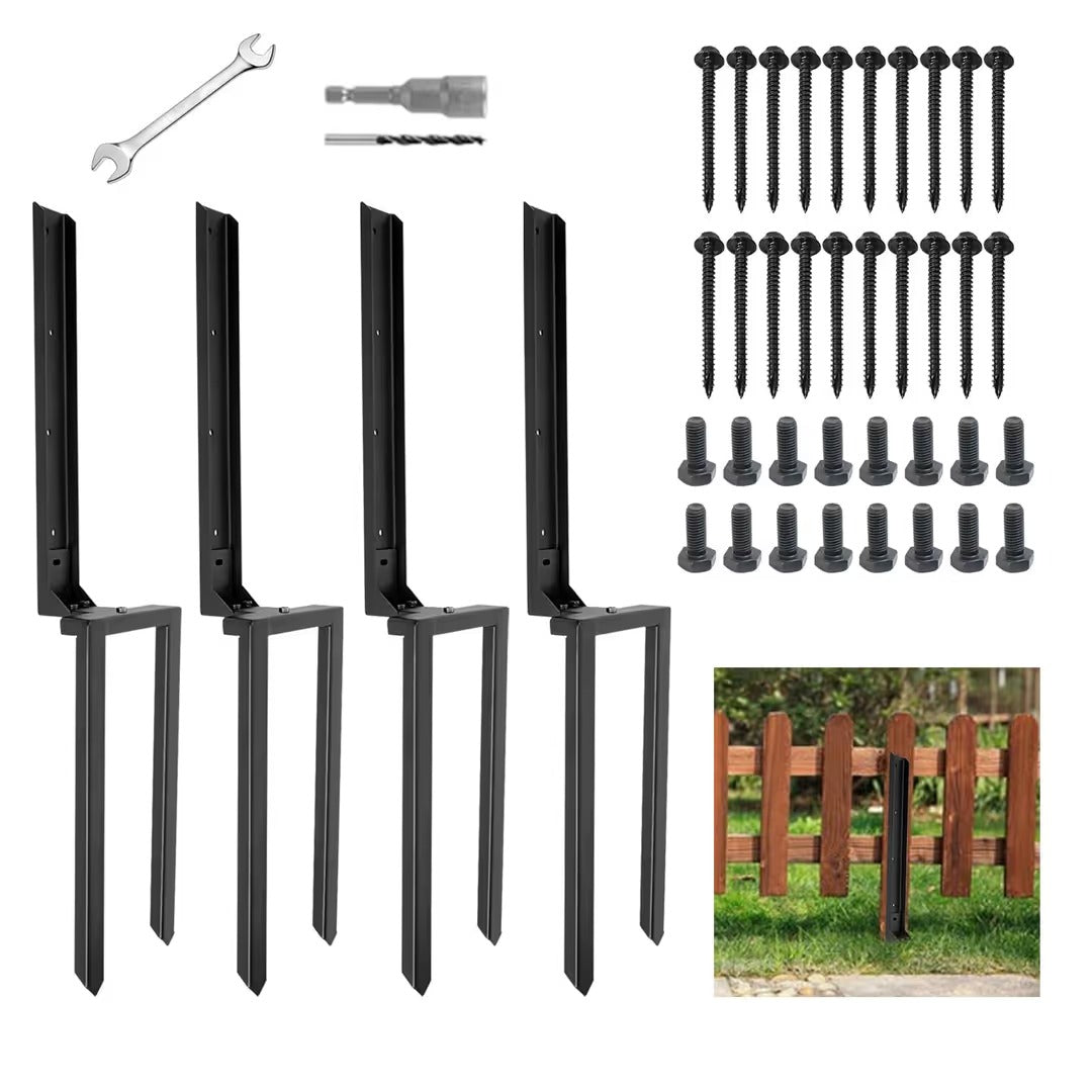 Zestaw Naprawczy Słupka Ogrodzeniowego 4 szt. Wspornik Naprawy Płotu Kliny