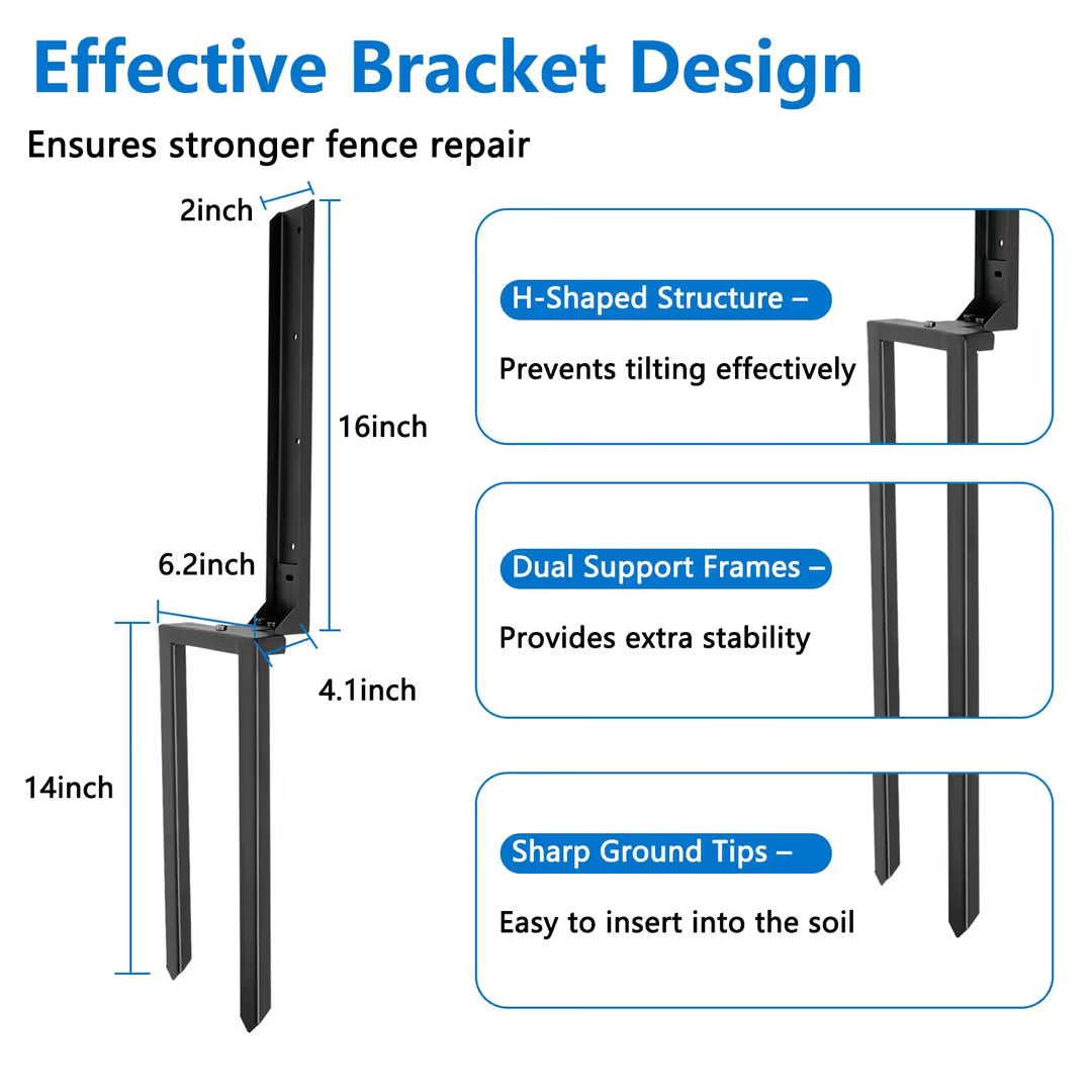 Zestaw Naprawczy Słupka Ogrodzeniowego 4 szt. Wspornik Naprawy Płotu Kliny