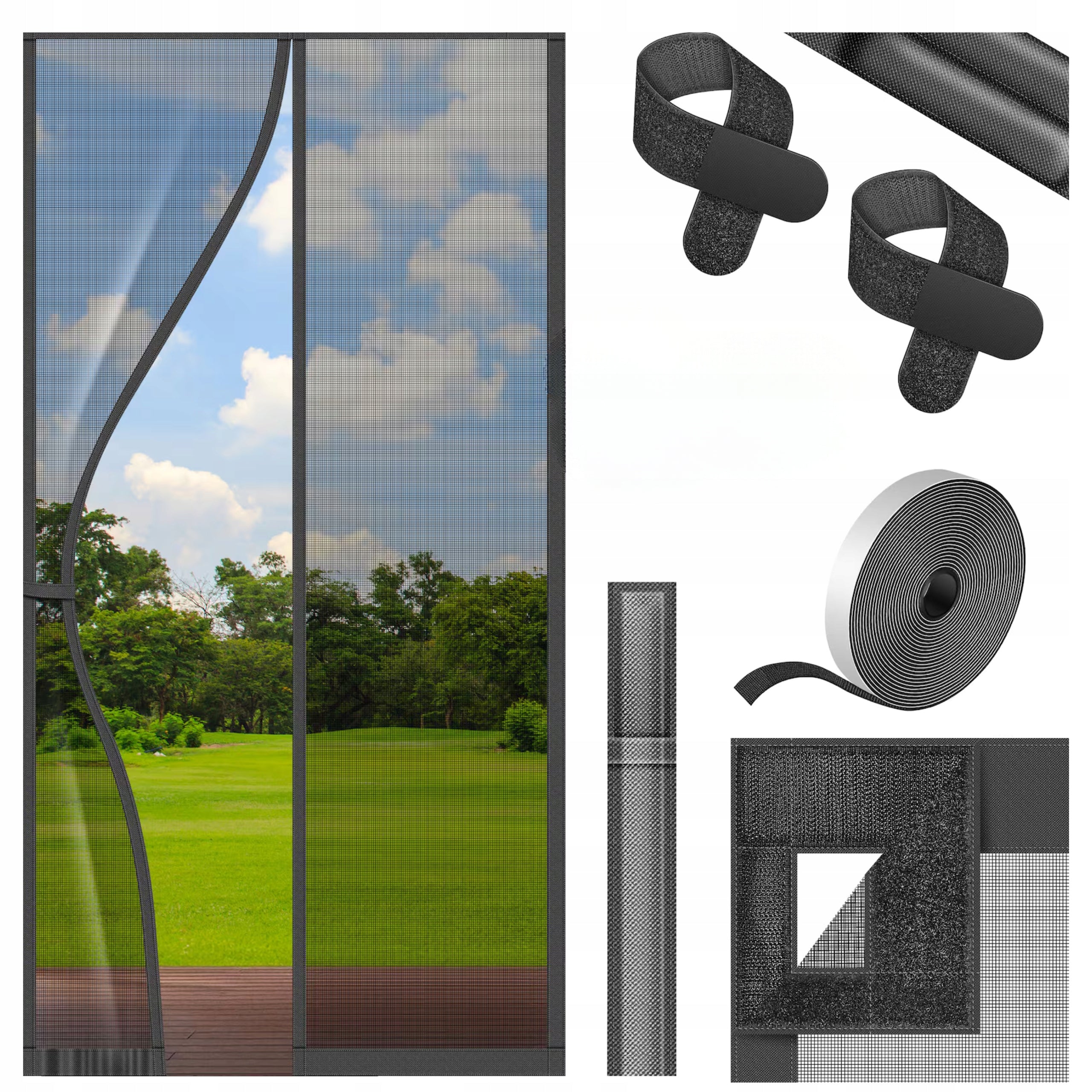 MOSKITIERA MAGNETYCZNA NA DRZWI KESSER 100X210 CM SIATKA NA OWADY